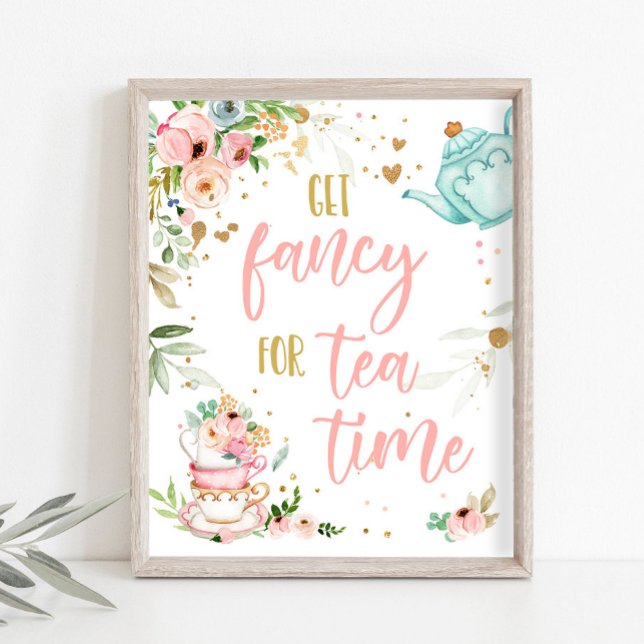 Affiche Devenez Chic Pour L'heure Du Thé Bébé En Route Pou (Créateur téléchargé)