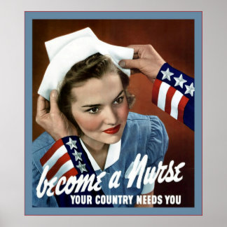 Affiche Devenez Infirmière ~ Infirmière Vintage