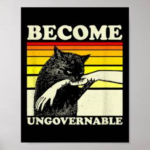Affiche Devenez ingouvernable Chat noir Mâle de morsure ma