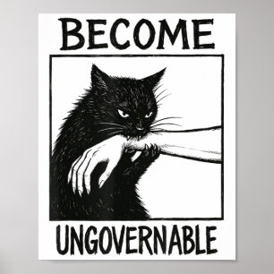 Affiche Devenir ingouvernable Chat Noir Mâle de morsage ma