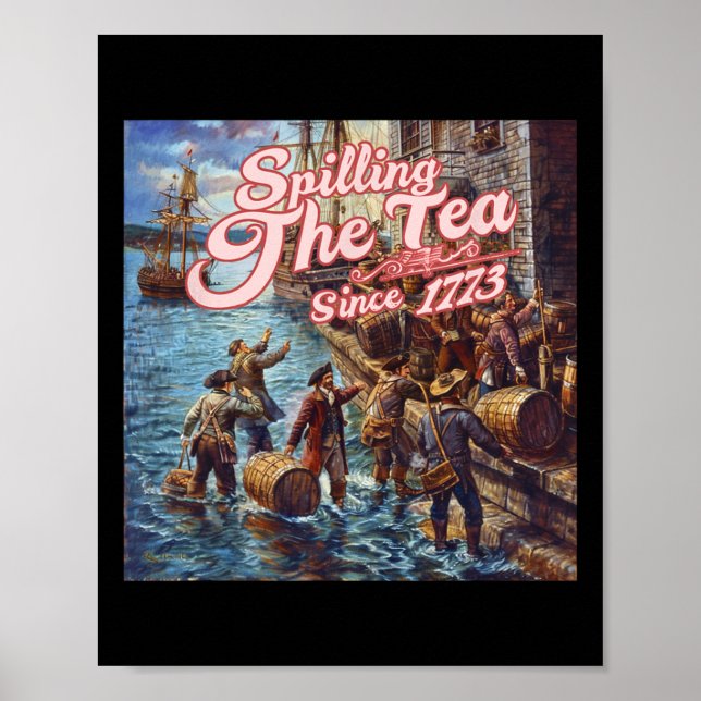 Affiche Déverser Le Thé Depuis 1773 4 juillet Indépendant (Devant)