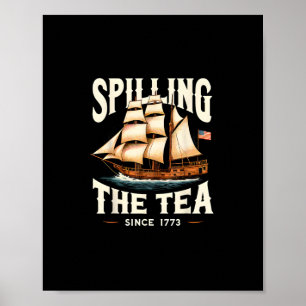 Affiche Déverser Le Thé Depuis 1773 4 juillet Retro USA