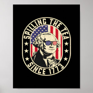 Affiche Déverser Le Thé Depuis 1773 - George Washington
