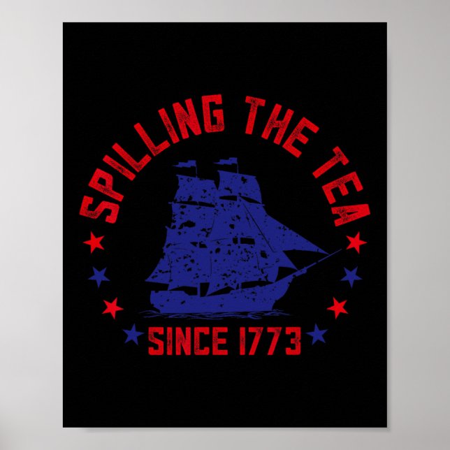 Affiche Déverser Le Thé Depuis 1773 Le Quart De Juillet Dr (Devant)