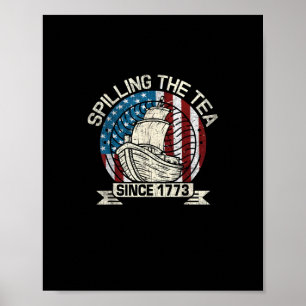 Affiche Déverser Le Thé Depuis 1773 Patriotic Tea Party Ju