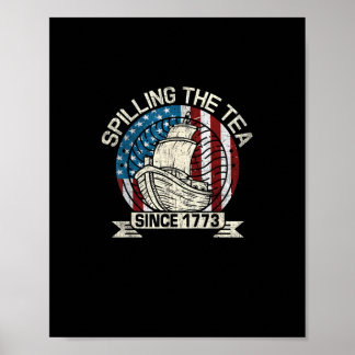 Affiche Déverser Le Thé Depuis 1773 Patriotic Tea Party Ju
