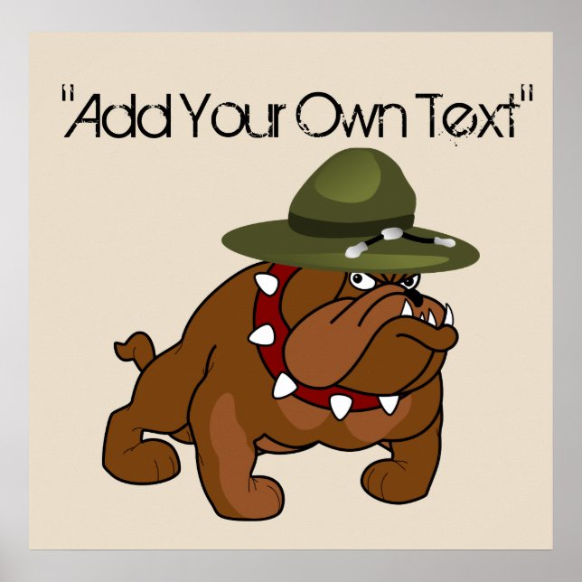 Affiche Devil Bull Dog Full Body (Ajouter Votre Propre Tex (Devant)