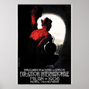 Affiche Devil MILAN EXPOSITION INTERNATIONALE Vintage