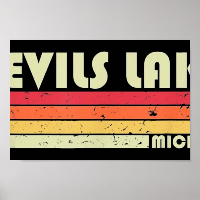 Affiche DEVILS LAKE MICHIGAN Camping de pêche (Devant)