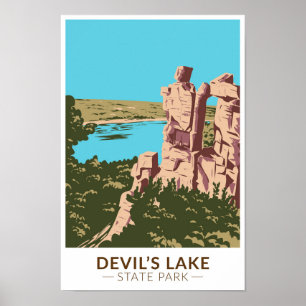 Affiche Devil's Lake State Park Porte du Wisconsin Devils