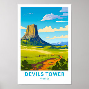 Affiche Devils Tower Wyoming Travel Imprimer