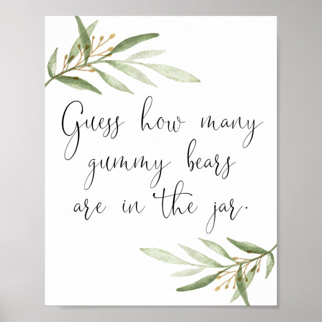 Affiche Devine combien d'ours gummy sont dans le panneau d (Devant)