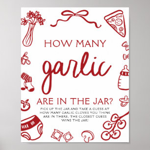 Affiche Devinez combien d'ail Baby Shower Pizza Italienne