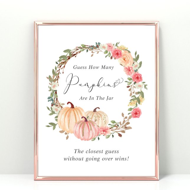 Affiche Devinez combien de Baby showers Citrouille jeu (Créateur téléchargé)