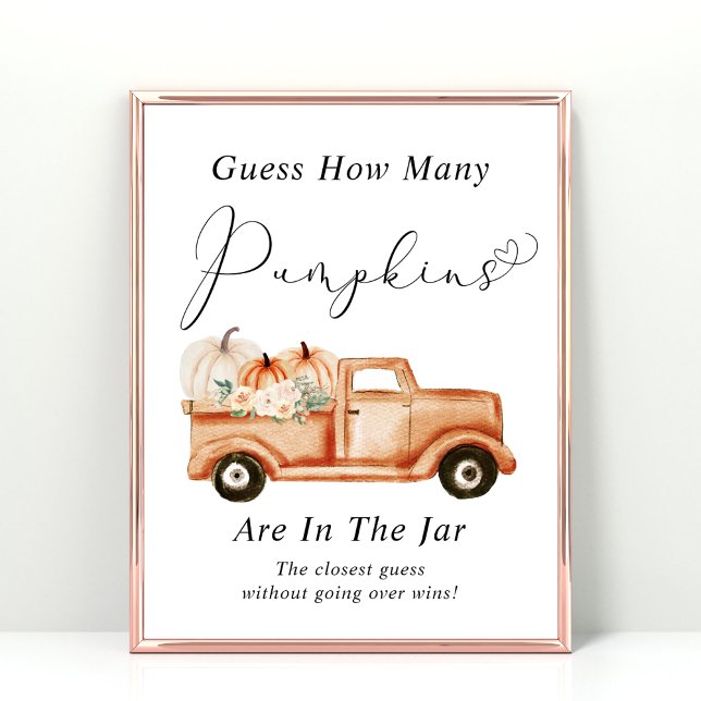 Affiche Devinez combien de Baby showers Citrouille jeu (Créateur téléchargé)