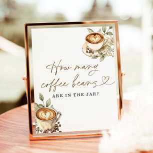 Affiche Devinez combien de Baby showers de café haricots p