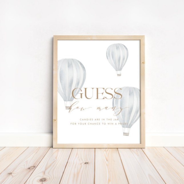 Affiche Devinez combien de Baby showers Jeu Signal Douche  (Créateur téléchargé)