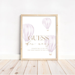 Affiche Devinez combien de Baby showers Jeu Signer Douche
