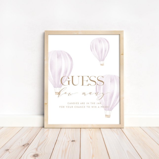 Affiche Devinez combien de Baby showers Jeu Signer Douche  (Créateur téléchargé)