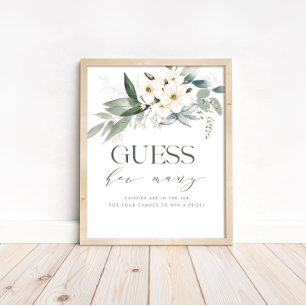 Affiche Devinez combien de Baby showers Jeu Signer Feuille