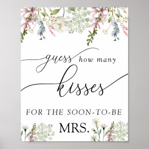 Affiche Devinez combien de baisers   Chic Wildflower