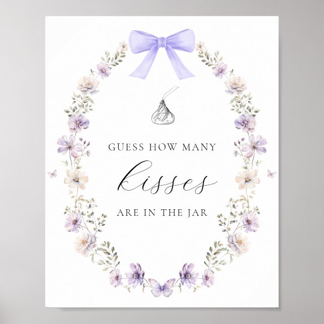 Affiche Devinez combien de baisers douche jeu Fleur sauvag (Devant)