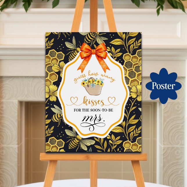 Affiche Devinez combien de baisers Fête des mariées jeu (Créateur téléchargé)