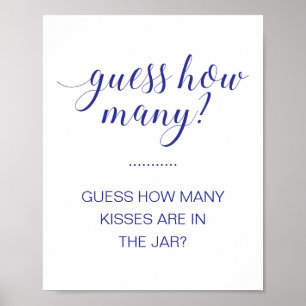 Affiche Devinez combien de baisers Jeu de Baby Shower Mari