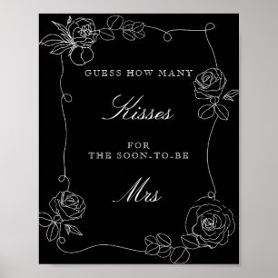 Affiche Devinez combien de baisers jeu de fête de mariage 