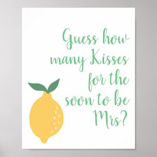 Affiche Devinez combien de baisers Mariage thème citron ja