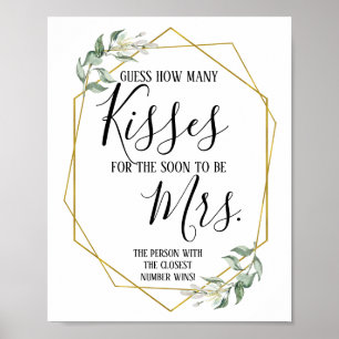 Affiche Devinez combien de baisers pour le panneau de futu