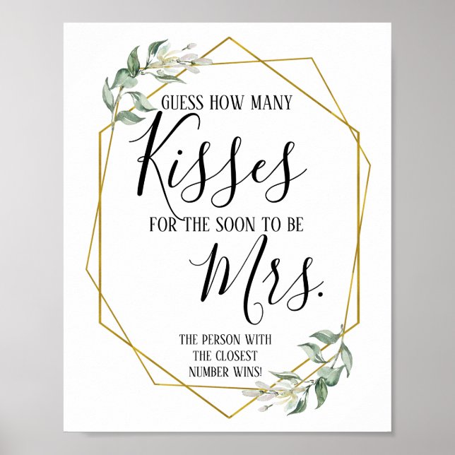 Affiche Devinez combien de baisers pour le panneau de Mme  (Devant)