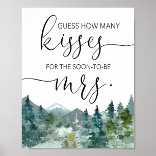 Affiche Devinez combien de baisers pour les futures mariée