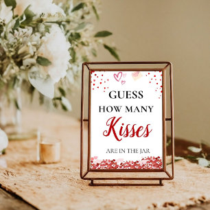 Affiche Devinez combien de baisers valentine Fête des mari