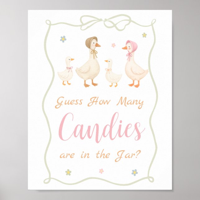 Affiche Devinez combien de bonbons à la Baby Shower de l'o (Devant)