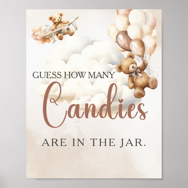 Affiche DEVINEZ COMBIEN DE BONBONS Jeux de Baby Shower Our (Devant)