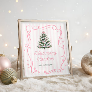 Affiche Devinez combien de bonbons pour Baby Shower ruban