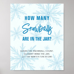Affiche Devinez combien de boules de neige Shower de bébé