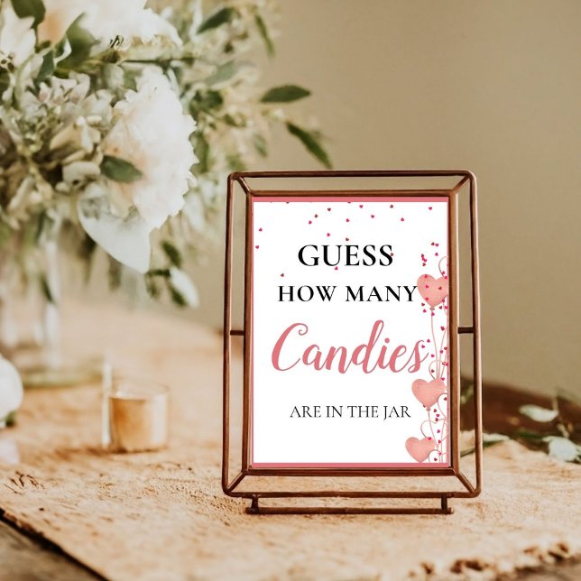 Affiche Devinez combien de Candy valentine Fête des mariée (Créateur téléchargé)