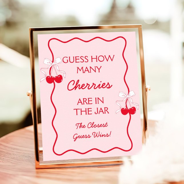 Affiche Devinez combien de cerisiers Baby shower jeu (Créateur téléchargé)