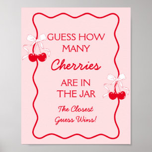 Affiche Devinez combien de cerisiers Baby shower jeu