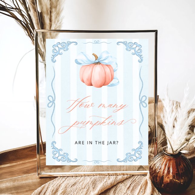 Affiche Devinez combien de Citrouilles Blue Bow (Créateur téléchargé)