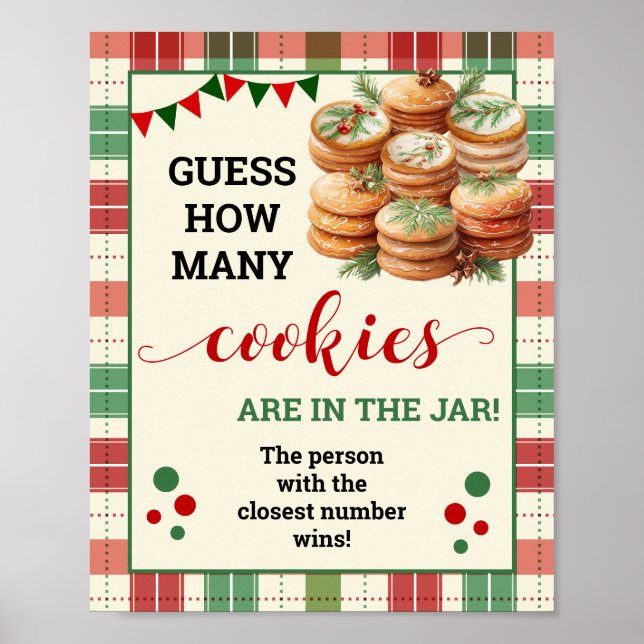 Affiche Devinez combien de cookies Jeu Noël Plaqué Signal (Devant)