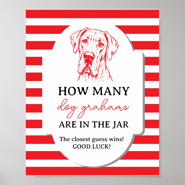 Affiche Devinez combien de Dog Grahams Dane Show Game Sign (Devant)