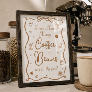 Affiche Devinez combien de grains de café pour une Baby Sh