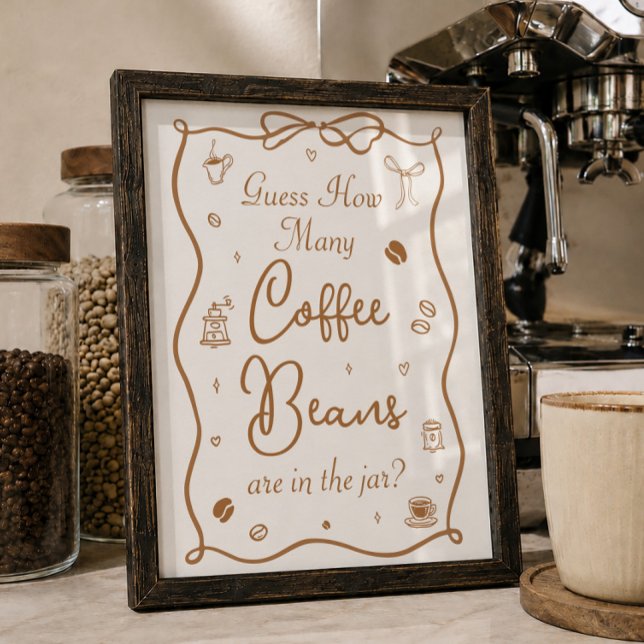 Affiche Devinez combien de grains de café pour une Baby Sh (Créateur téléchargé)