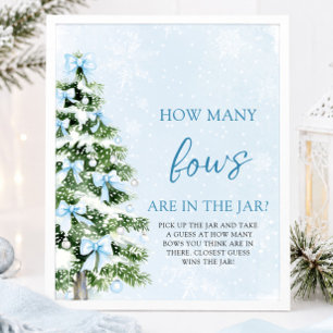 Affiche Devinez combien de nœuds pour le bébé à Noël