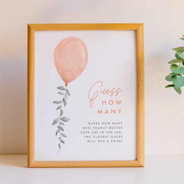 Affiche Devinez combien de pancarte de Baby Shower avec ba (Créateur téléchargé)