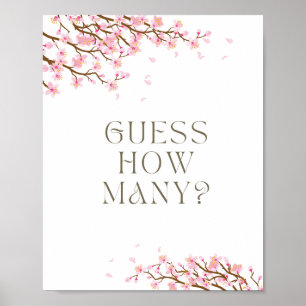 Affiche Devinez combien de pancarte de fleurs de cerisier 