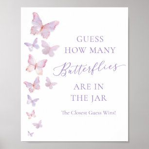 Affiche Devinez combien de papillons pour la Baby Shower P